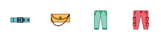 设置皮带，手袋，裤子和货物图片下载