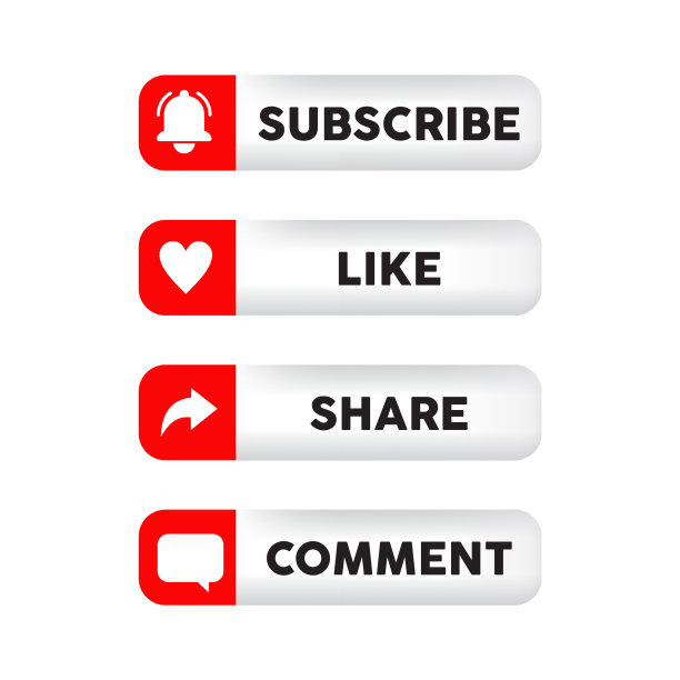 订阅、分享和评论按钮符号图片下载