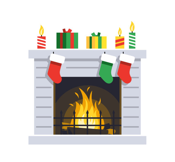 圣诞节的壁炉图片下载