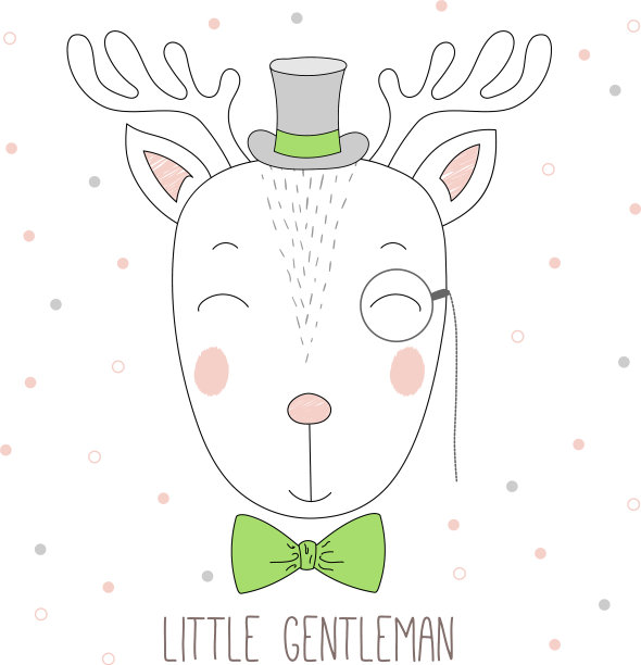 可爱的驯鹿男孩肖像图片下载