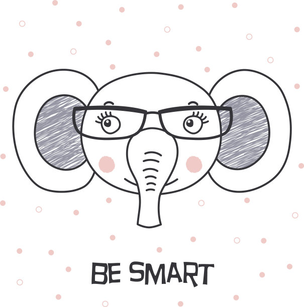 戴眼镜的可爱大象图片下载