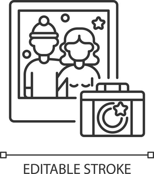 冬季拍摄线性图标图片下载