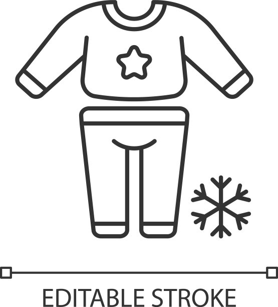 睡衣日的线性图标图片下载