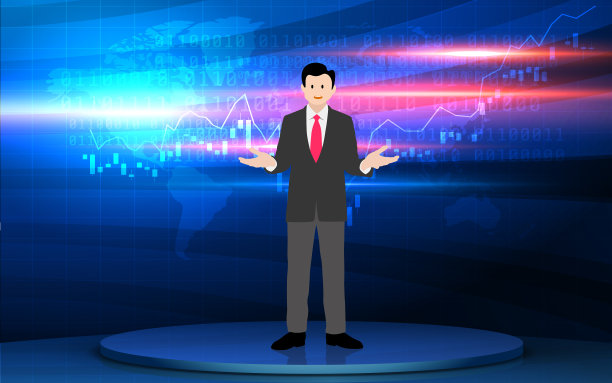 广播在蓝色的立场与液晶背景图片下载