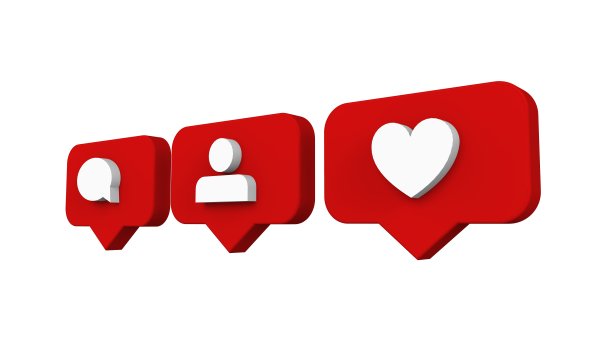 社交媒体的通知。图片下载