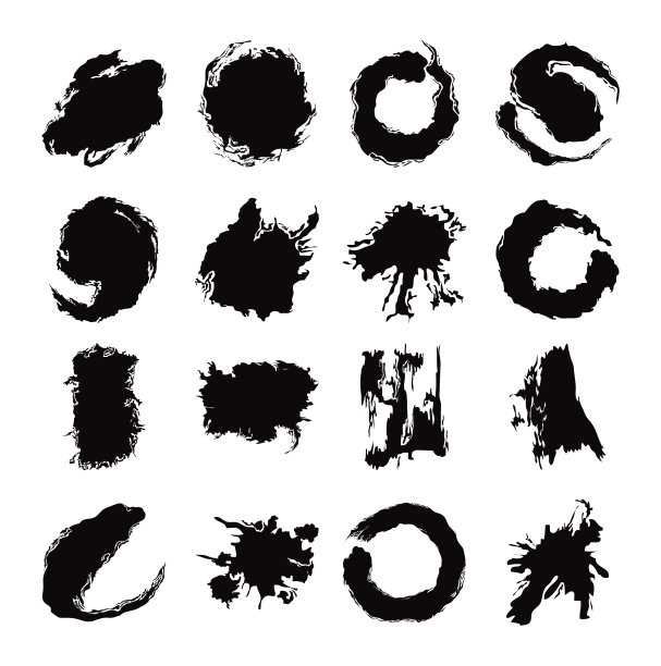 黑墨笔触创意抽象集图片下载