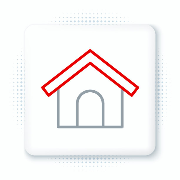 线狗屋图标孤立在白色背景图片下载