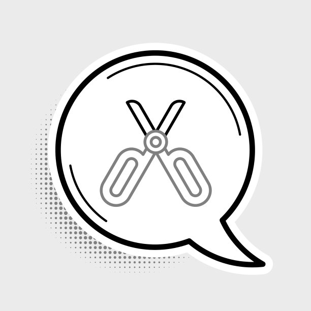 线剪图标孤立在灰色背景图片下载