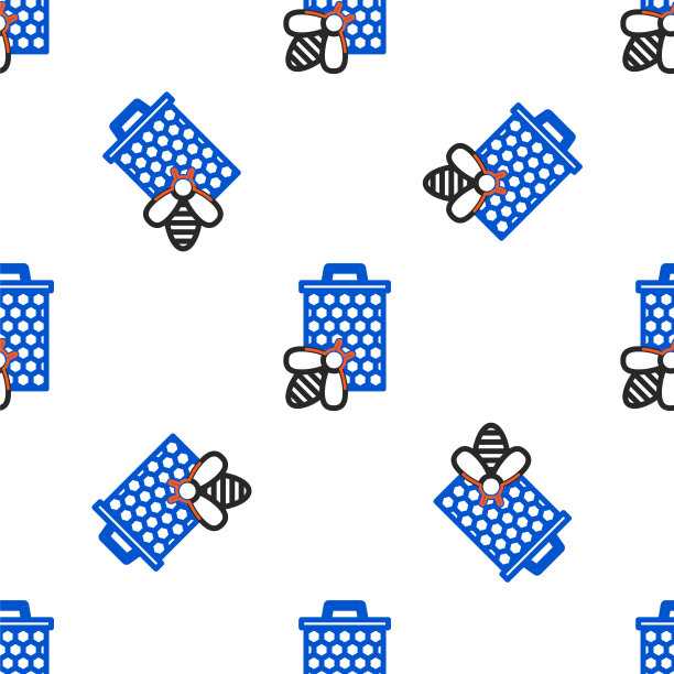 线蜂和蜂窝图标隔离无缝图片下载