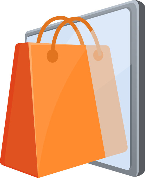 商业网上购物图标卡通风格图片下载