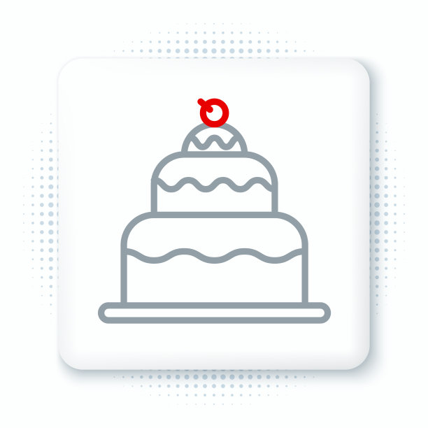 线蛋糕图标孤立在白色的背景上快乐图片下载