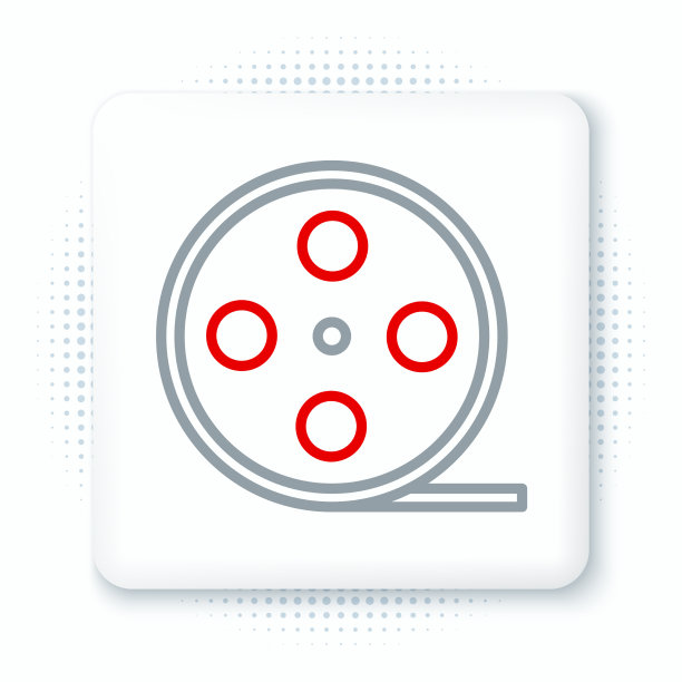 线胶片卷轴图标孤立在白色背景上图片下载