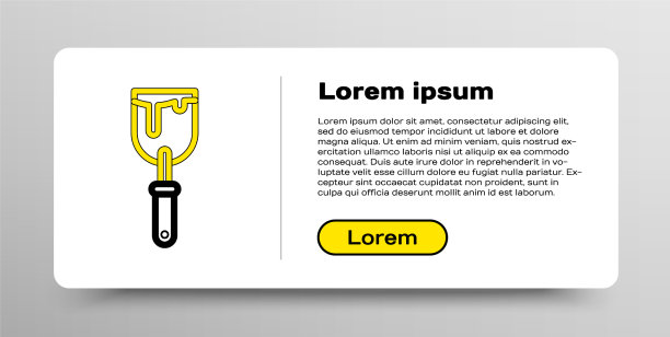 线条油灰刀图标隔离在白色背景上图片下载