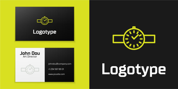 表链腕表图标孤立在黑色上图片下载