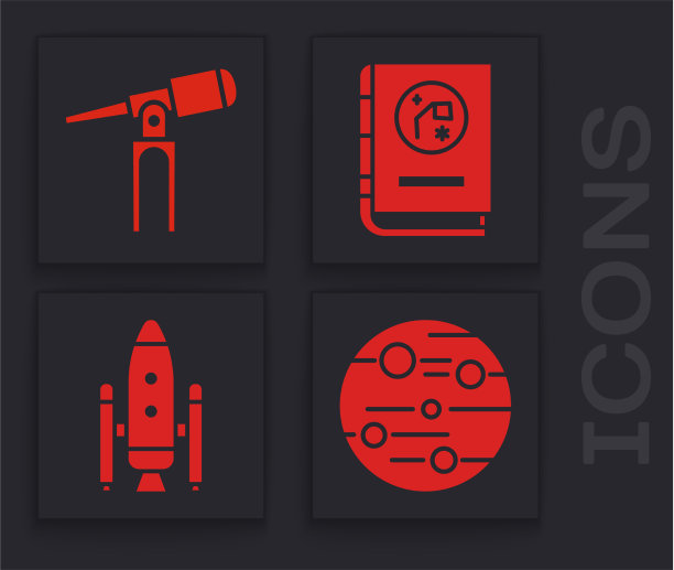 集行星火星望远镜书天文学和图片下载