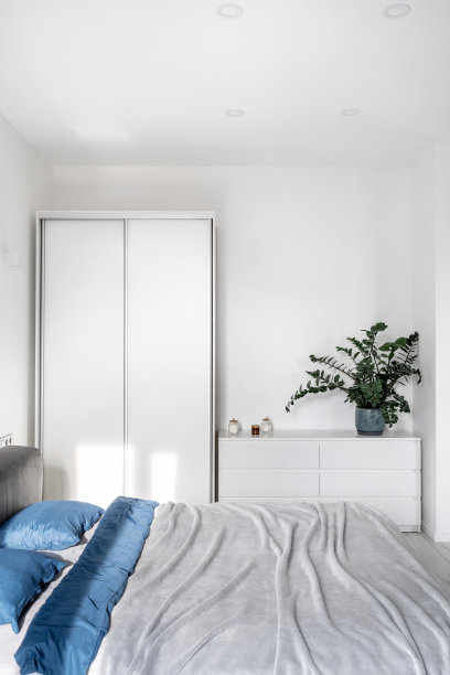 现代室内设计，舒适舒适的卧室图片下载