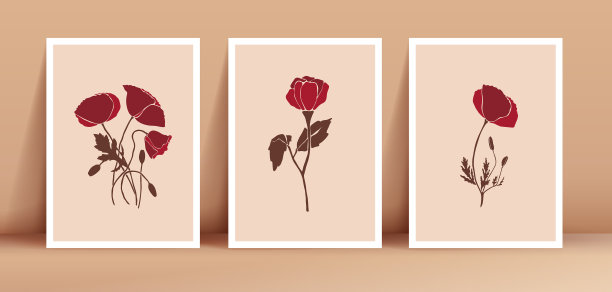 模拟海报框架的墙壁装饰室内图片下载