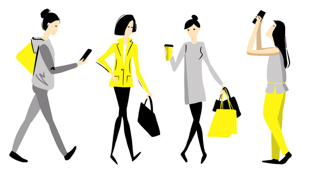 人们走在街上年轻的女人图片下载