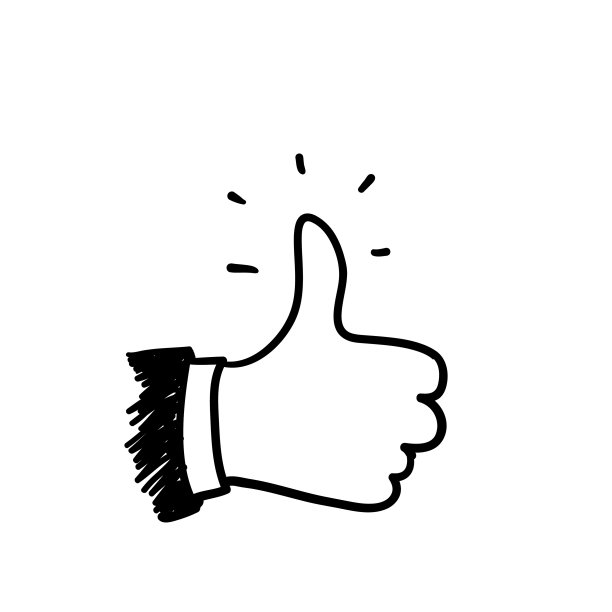 手绘涂鸦拇指图标与绘图风格图片下载