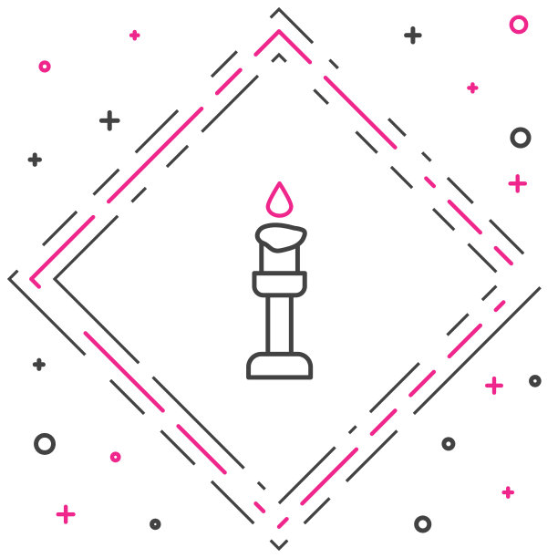 线燃烧的蜡烛图标孤立在白色图片下载