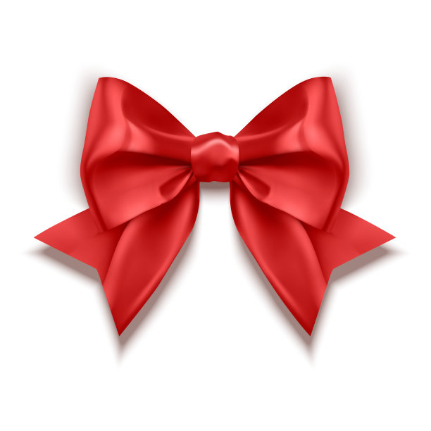 现实的红色蝴蝶结丝带孤立在白色图片下载