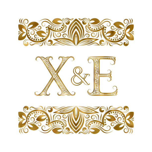 X和e复古首字母标志符号字母图片下载