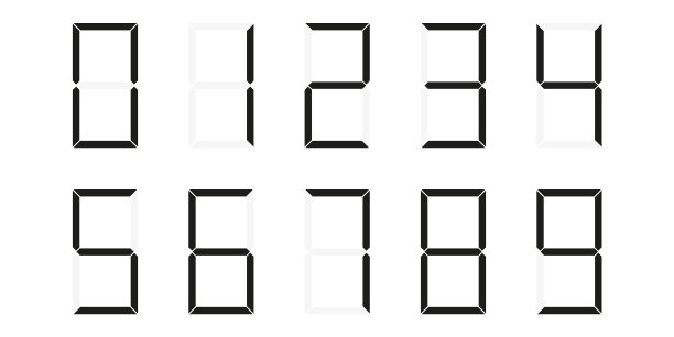 Led数字字体0-9单色图片下载