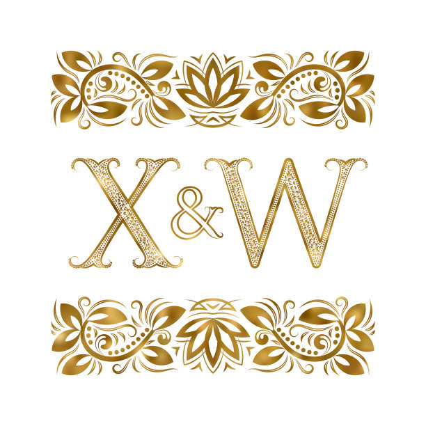 X和w首字母古商标字母图片下载