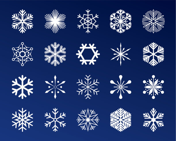 设置蓝色背景上的雪花图标图片下载