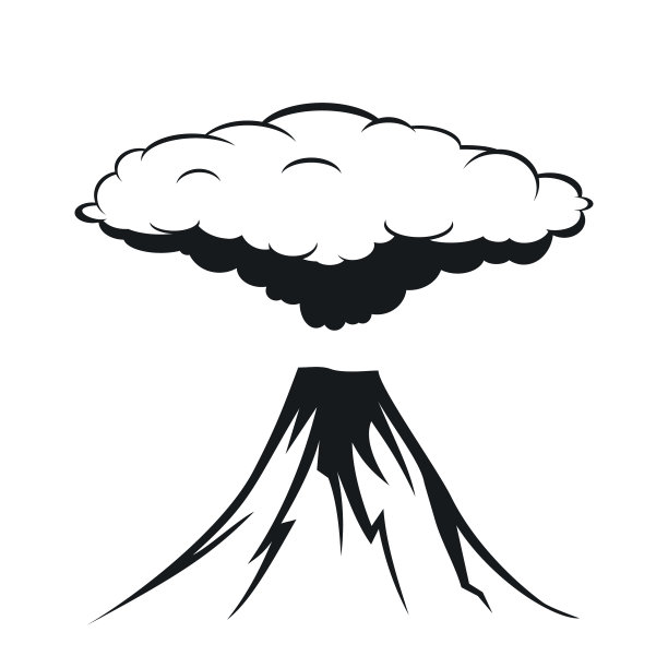 火山喷发与云烟图片下载