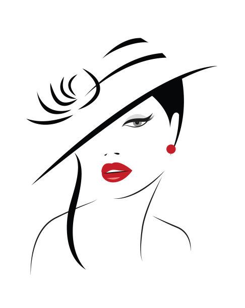 戴着帽子的漂亮时尚女人图片下载