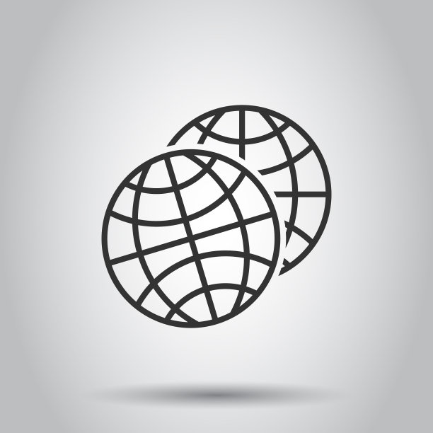 地球行星图标在平面风格的地球地理图片下载