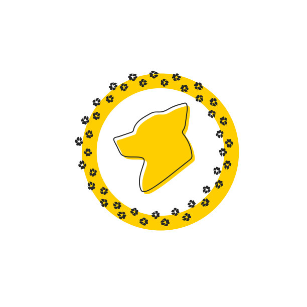 黑狗图标孤立在白色背景图片下载