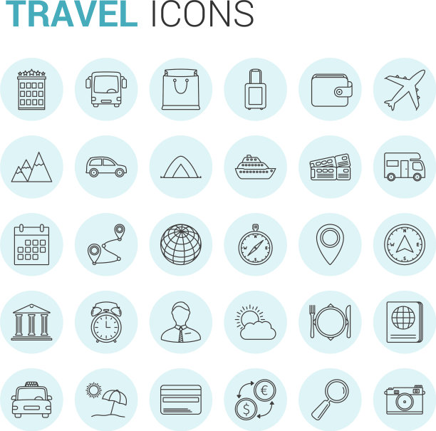 旅游线路的图标图片下载