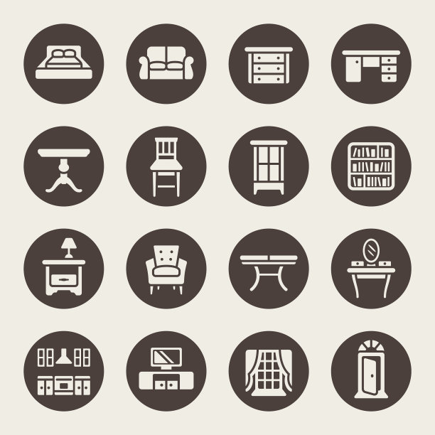 家具矢量图标图片下载