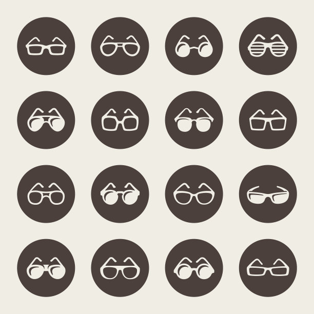 眼镜矢量图标图片下载