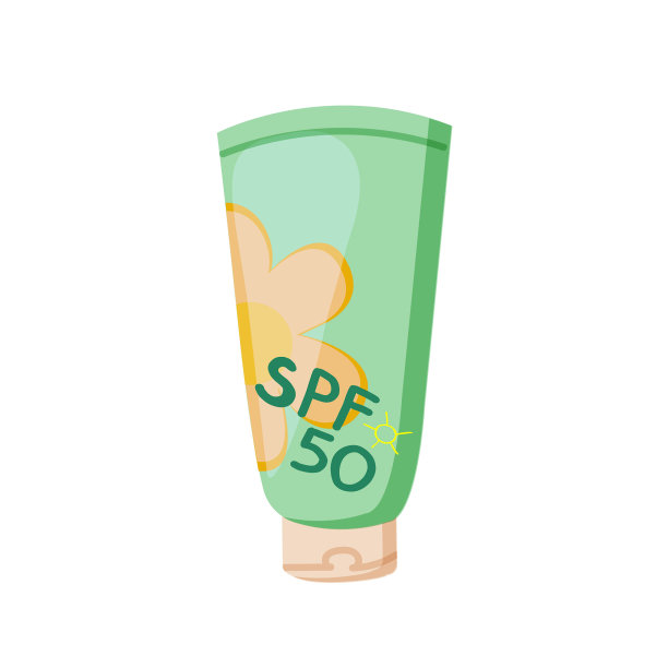防晒管皮肤保护矢量插图图片下载
