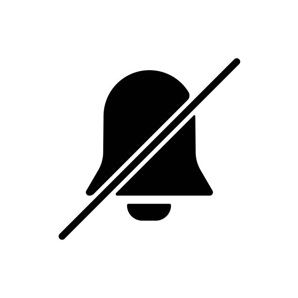 静音模式或通知钟实黑线图标。时尚的平面最小孤立符号，可以用于:插图，最小，徽标，移动，应用程序，徽章，设计，网页，网站，ui, ux。向量EPS 10图片下载