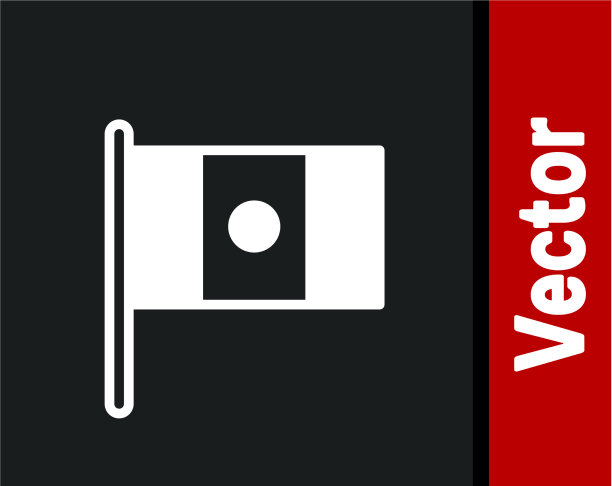 白色墨西哥国旗上的旗杆图标孤立图片下载