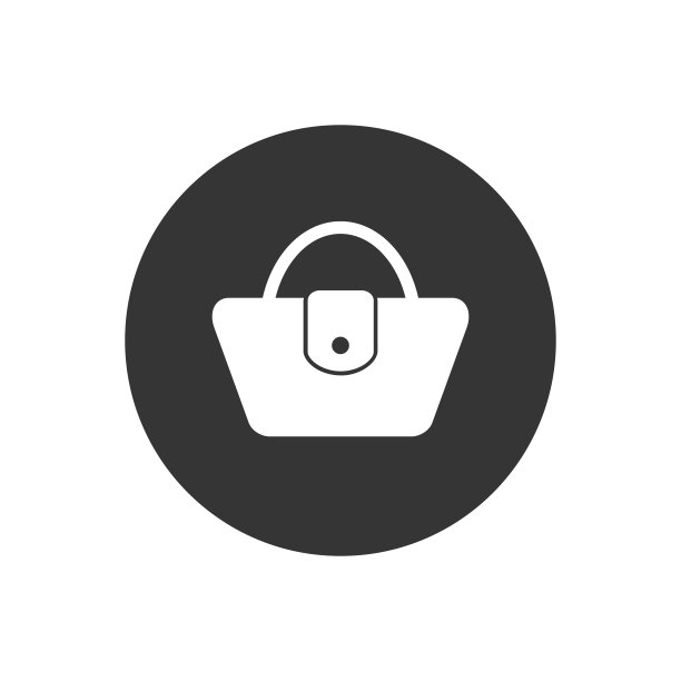 手提包白色图标向量。简单充满女人手袋的标志图片下载