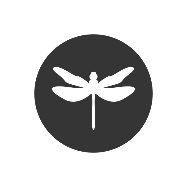 蜻蜓标志模板向量白色图标插图设计图片下载