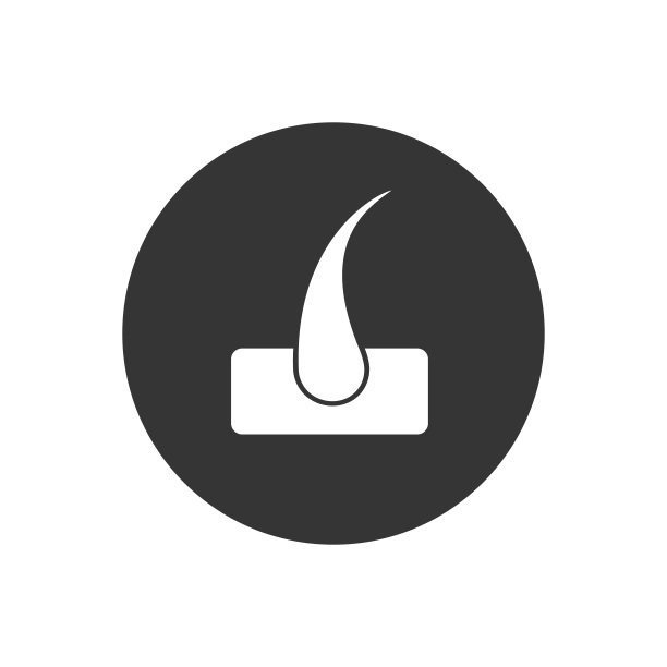 头发白色图标在时尚的平面设计。向量图片下载