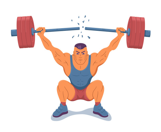 肌肉发达的举重运动员在举杠铃图片下载