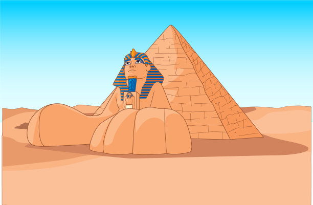 狮身人面像和埃及金字塔图片下载