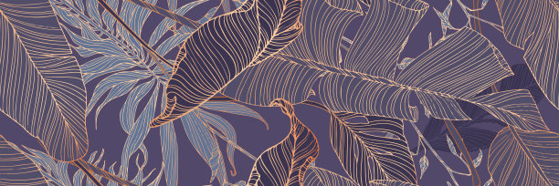 棕榈叶，艺术封面设计，现代背景。极简图案，平面奢华插图图片下载