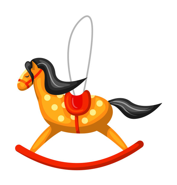 摇摆马圣诞玩具孤立在白色图片下载