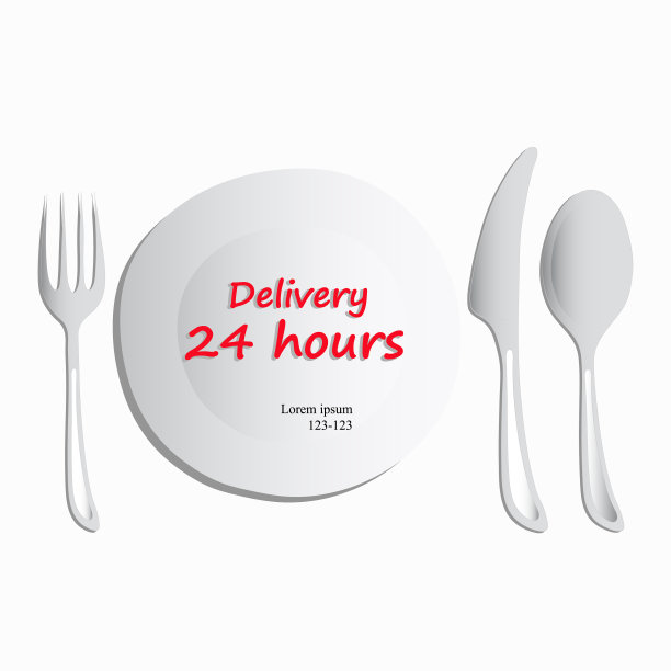 24小时送餐等距概念图片下载
