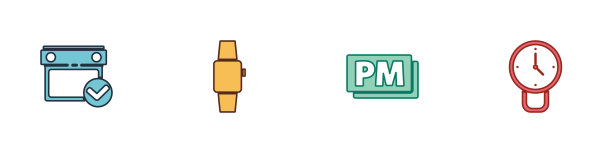 设置日历与检查标记智能手表时钟PM图片下载