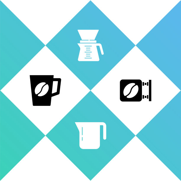 摆放咖啡杯、锅子和招牌图片下载