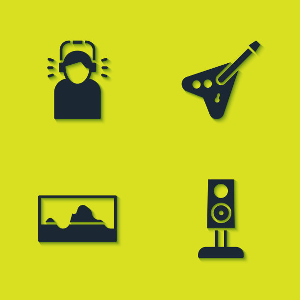 设人耳机立体声扬声器音乐波图片下载